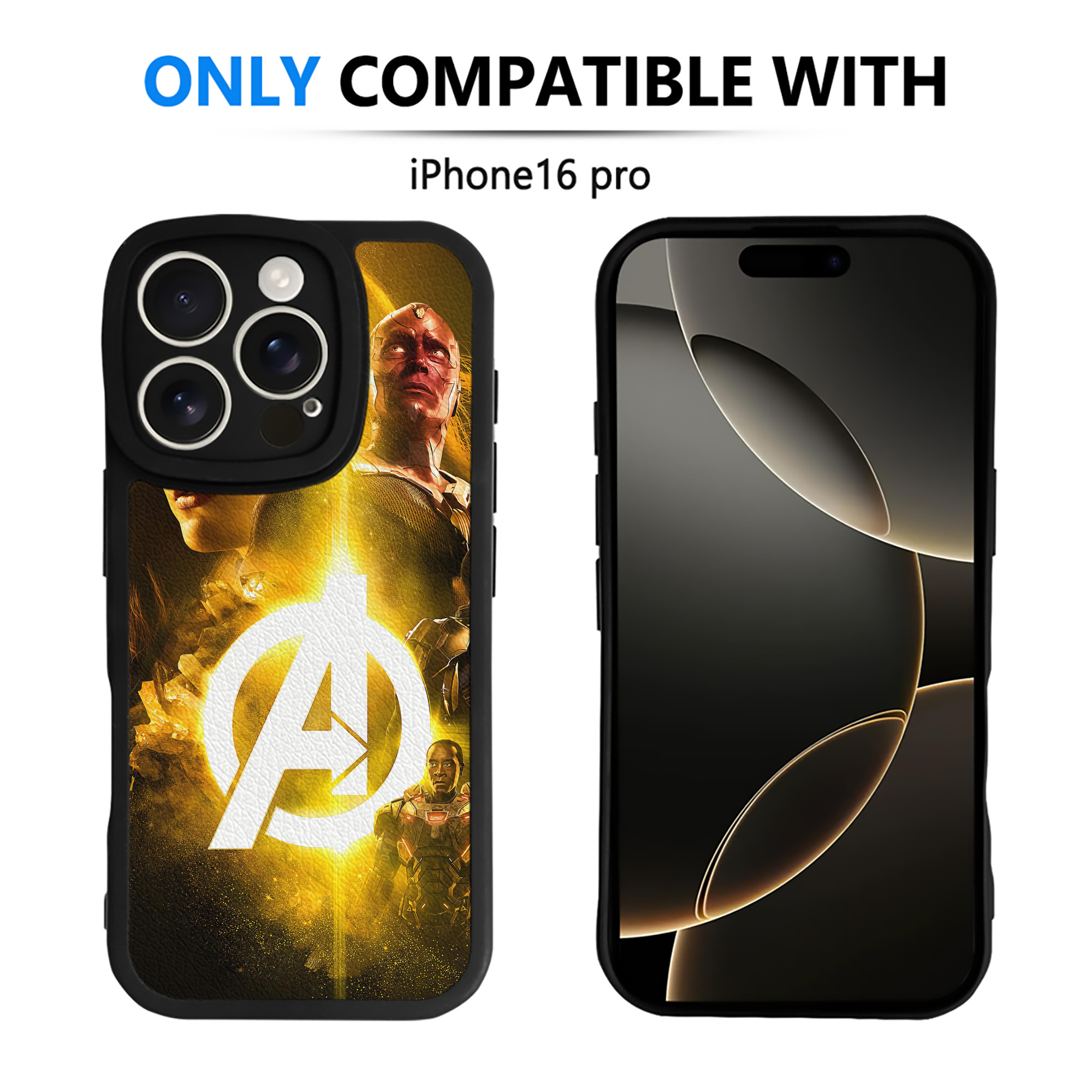 （画像用） アベンジャーズ The Avengers 【iPhone 16シリーズ対応】シリコンスマホケース（レザー調） 材質：シリコン
